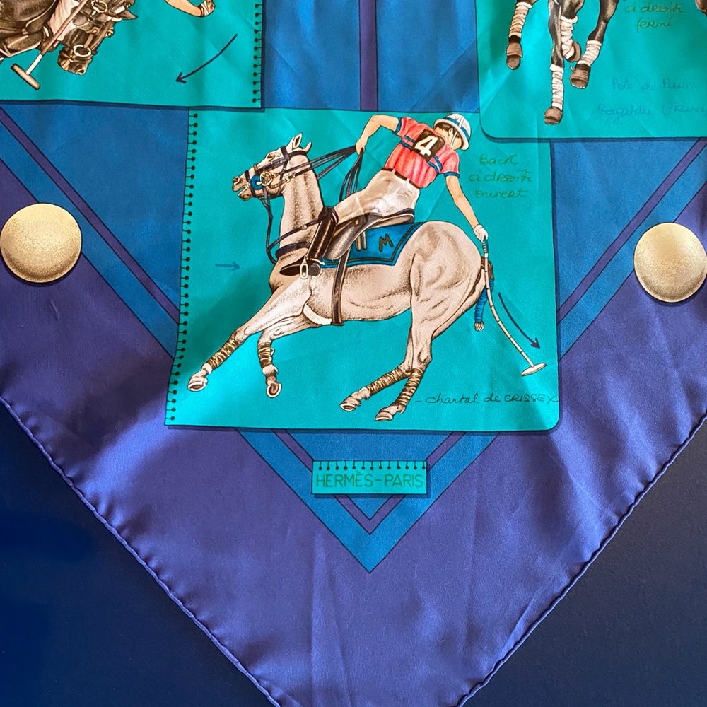 Polo style Hermès scarf purchased in Paris - Picture 1 of 3